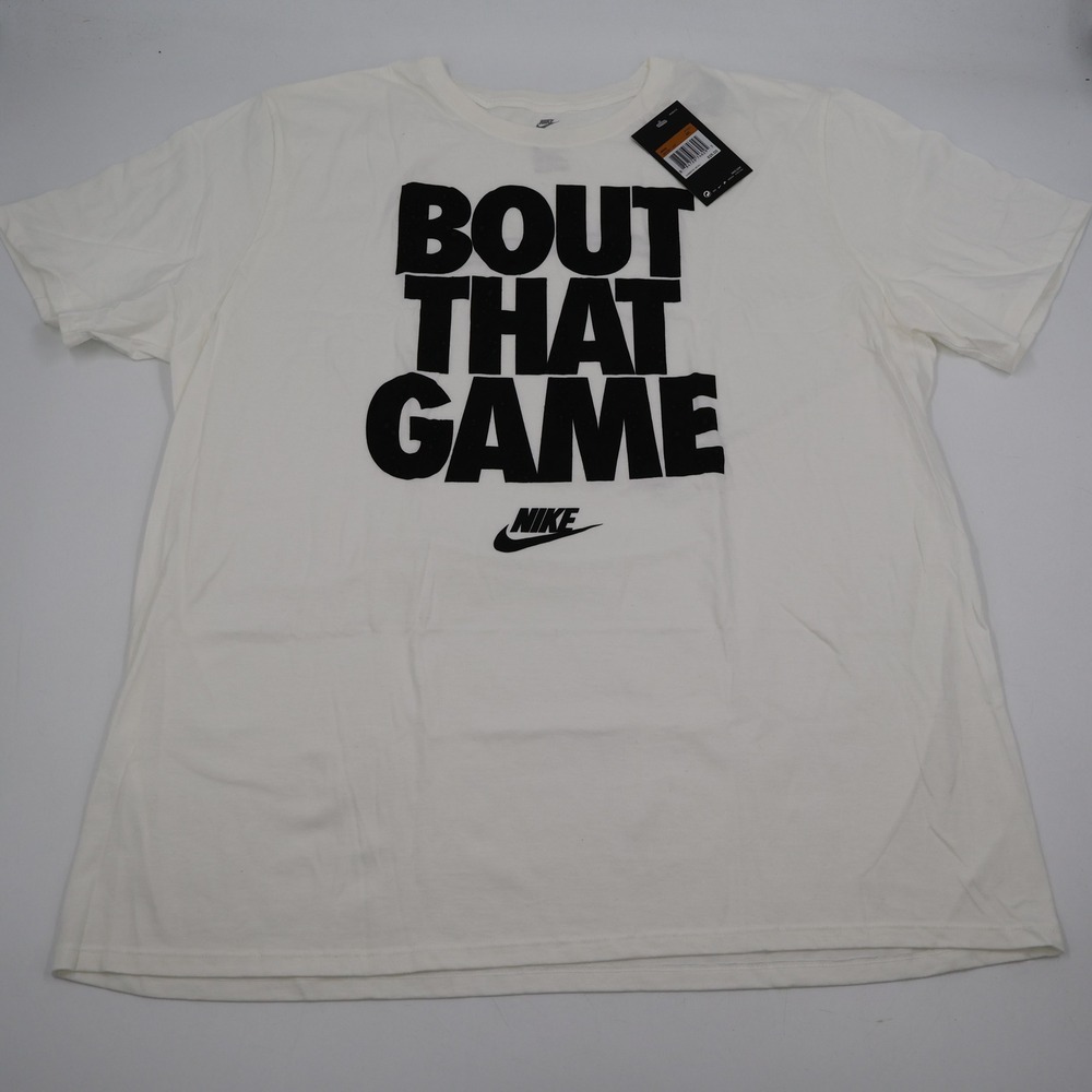Nike Bout That Game Graphic Tee Mens XXL White Athletic Cut 943782-100